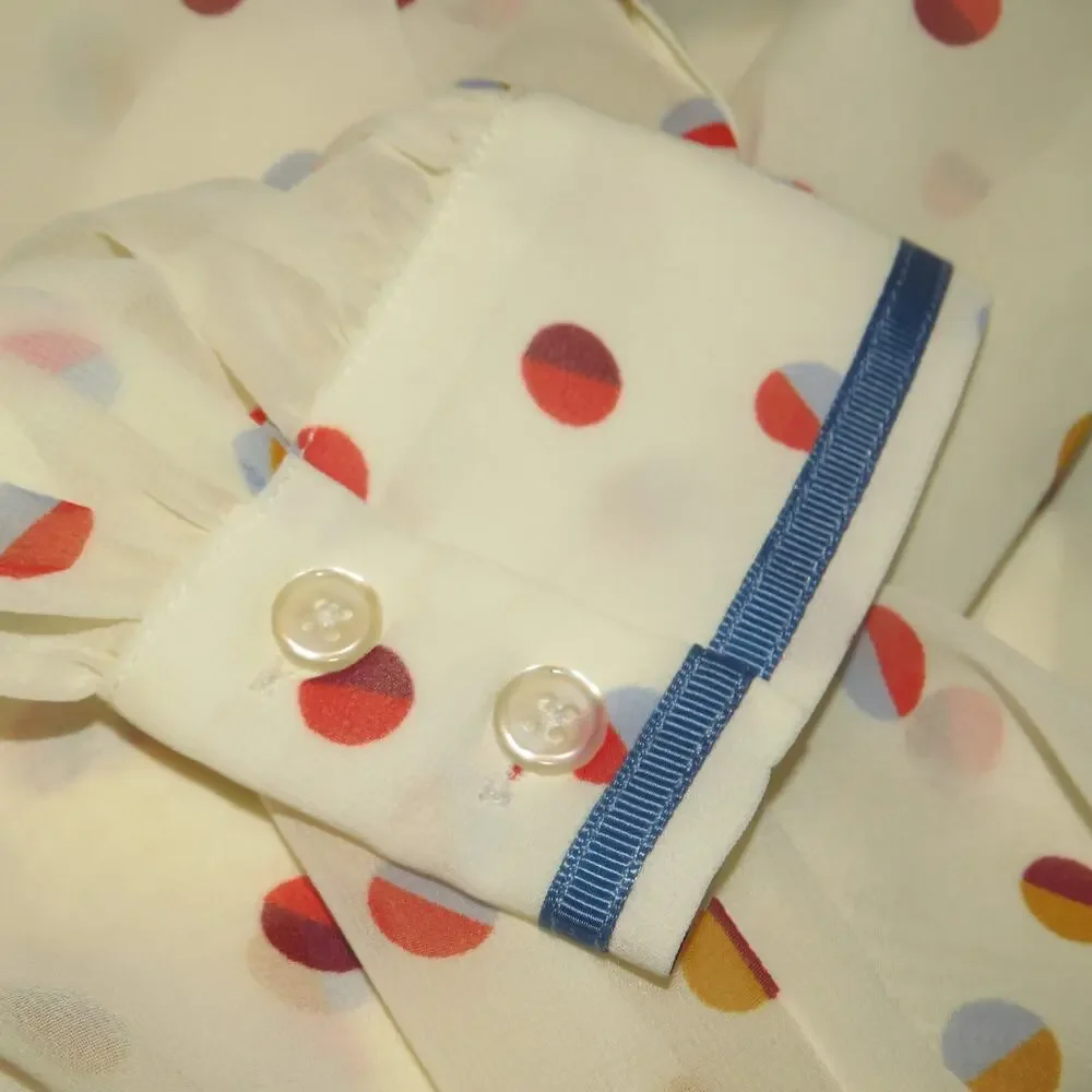 Modcloth Cream Polka Dot Print Be Buzzworthy Button Up Top - Picture 8 of 11